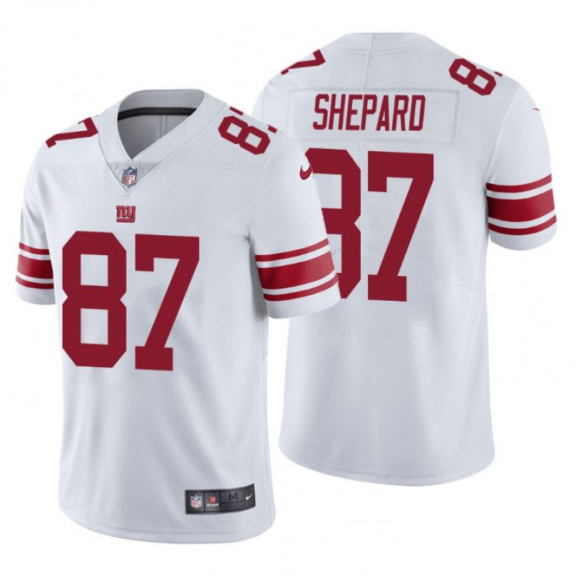 Men New York Giants 87 Sterling Shepard Nike White Vapor Limited NFL Jersey